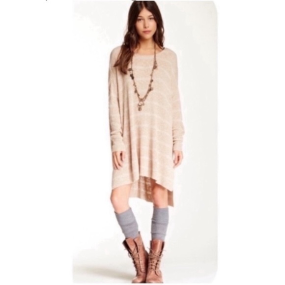 Free People Sweaters - Free People Beige Oversized Knit Women's Sweater Dress